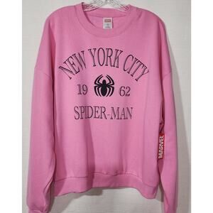 New york Spider-Man sweatshirt women's Large NWT